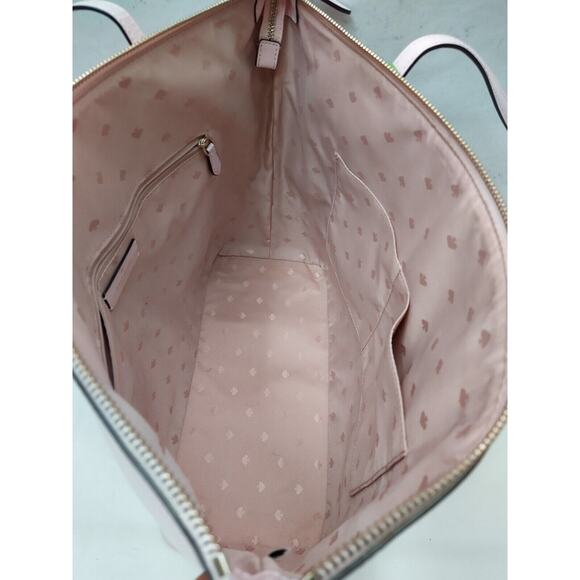 Kate Spade New York Light Pink Leather Double Handle Zipper Closure Tote Bag - Picture 10 of 16
